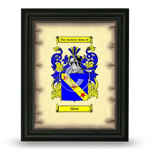 Gess Coat of Arms Framed - Black