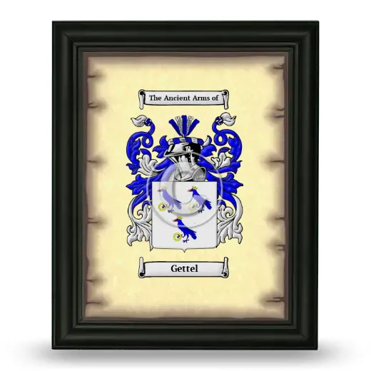 Gettel Coat of Arms Framed - Black