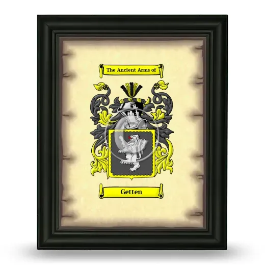 Getten Coat of Arms Framed - Black