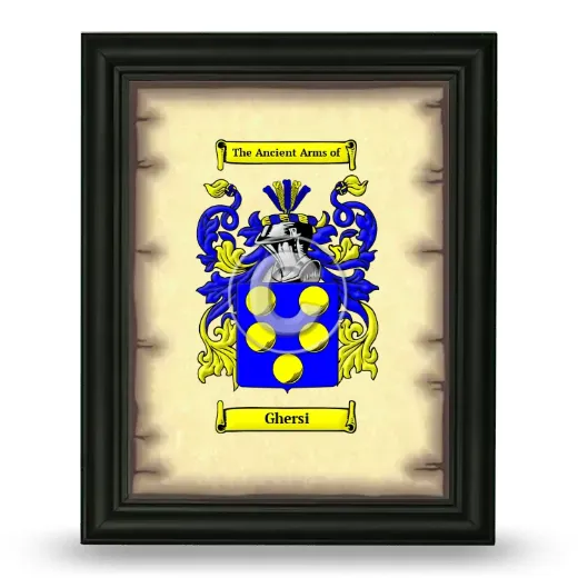 Ghersi Coat of Arms Framed - Black