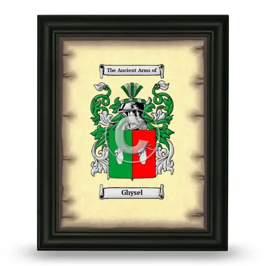 Ghysel Coat of Arms Framed - Black