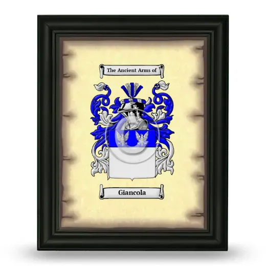 Giancola Coat of Arms Framed - Black