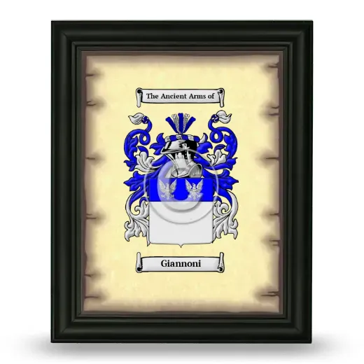 Giannoni Coat of Arms Framed - Black
