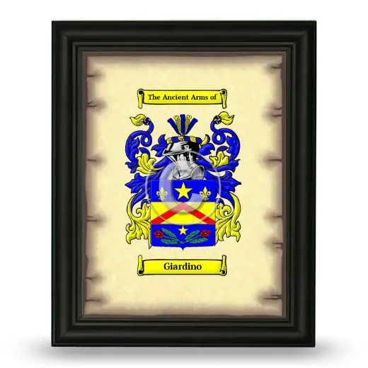 Giardino Coat of Arms Framed - Black