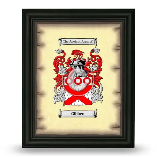 Gibben Coat of Arms Framed - Black