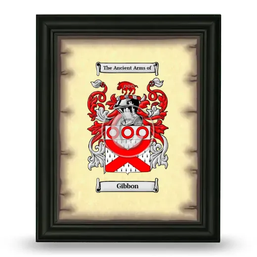 Gibbon Coat of Arms Framed - Black