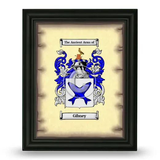Gibney Coat of Arms Framed - Black
