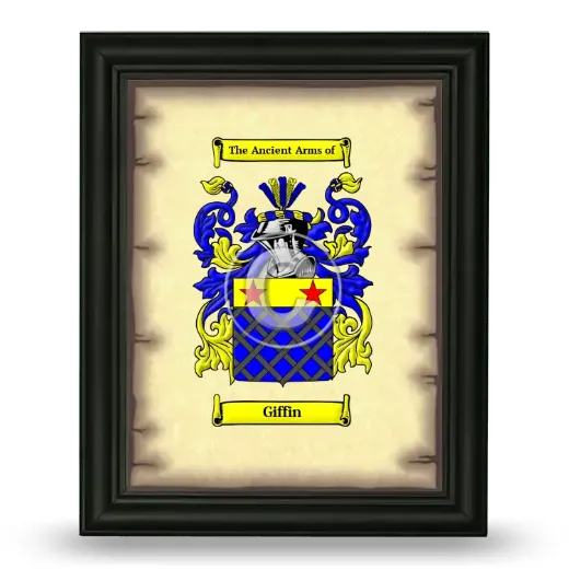 Giffin Coat of Arms Framed - Black