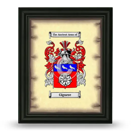 Giguere Coat of Arms Framed - Black