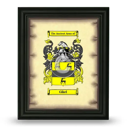 Gikel Coat of Arms Framed - Black