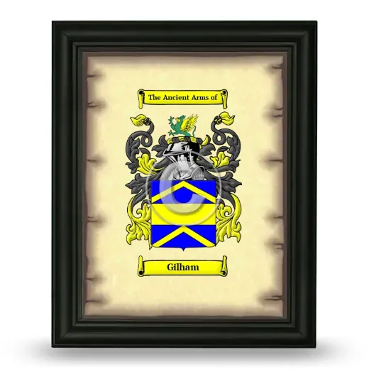 Gilham Coat of Arms Framed - Black