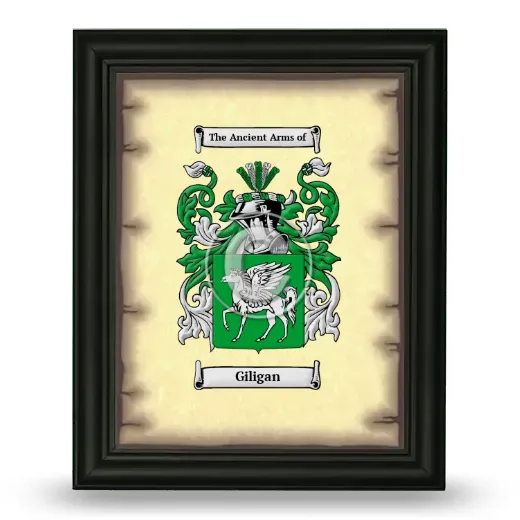 Giligan Coat of Arms Framed - Black