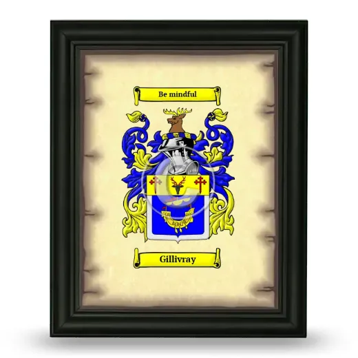 Gillivray Coat of Arms Framed - Black
