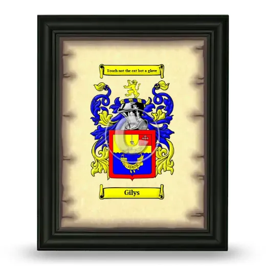 Gilys Coat of Arms Framed - Black
