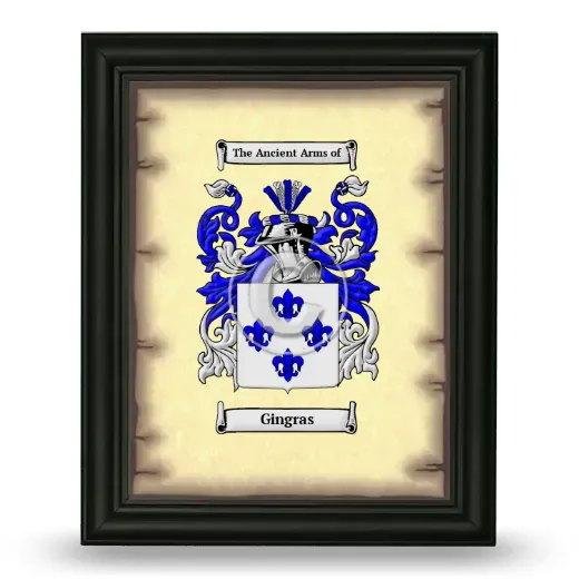 Gingras Coat of Arms Framed - Black