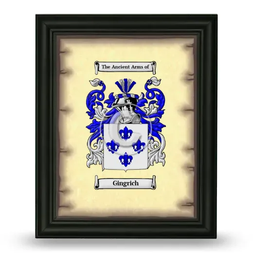Gingrich Coat of Arms Framed - Black