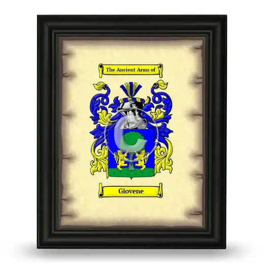 Giovene Coat of Arms Framed - Black
