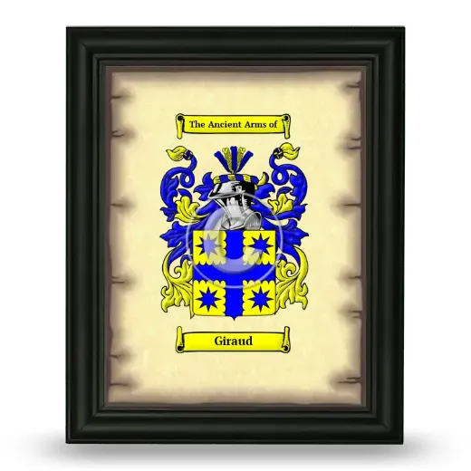 Giraud Coat of Arms Framed - Black