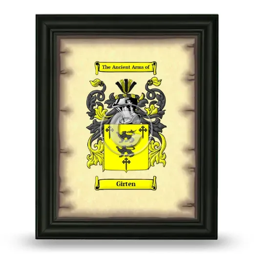 Girten Coat of Arms Framed - Black
