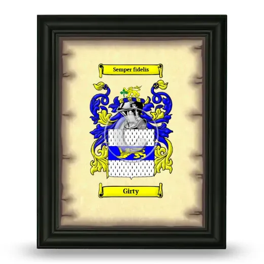 Girty Coat of Arms Framed - Black