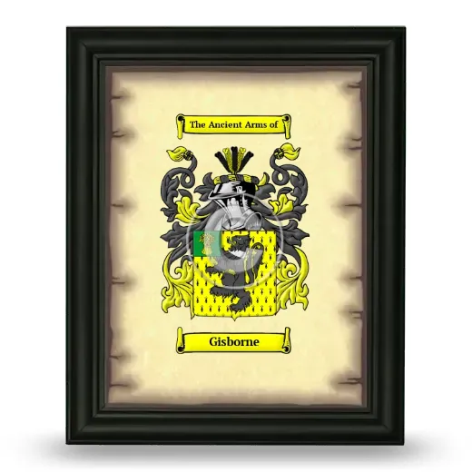 Gisborne Coat of Arms Framed - Black