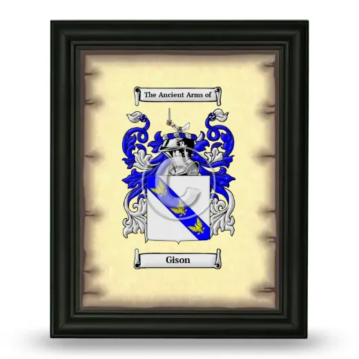 Gison Coat of Arms Framed - Black