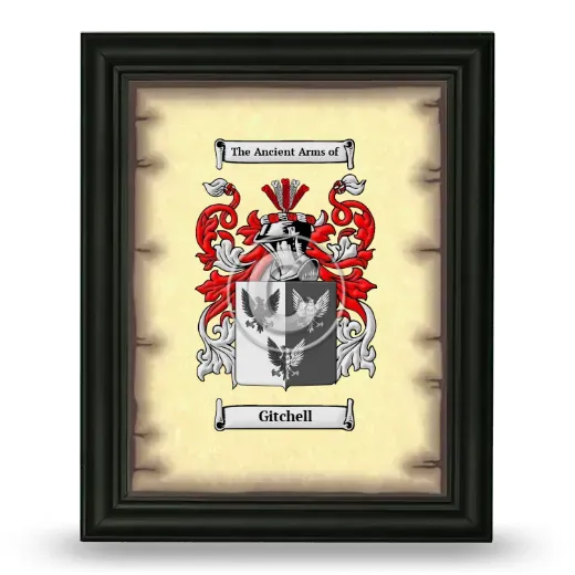 Gitchell Coat of Arms Framed - Black