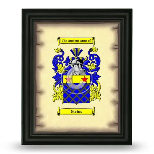 Givins Coat of Arms Framed - Black