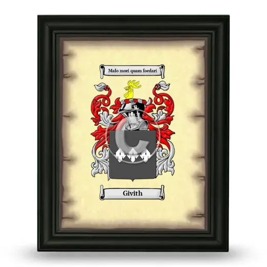 Givith Coat of Arms Framed - Black