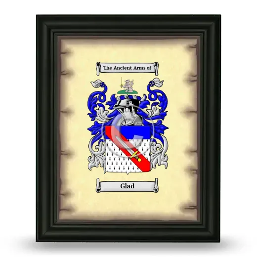 Glad Coat of Arms Framed - Black