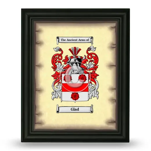 Glad Coat of Arms Framed - Black