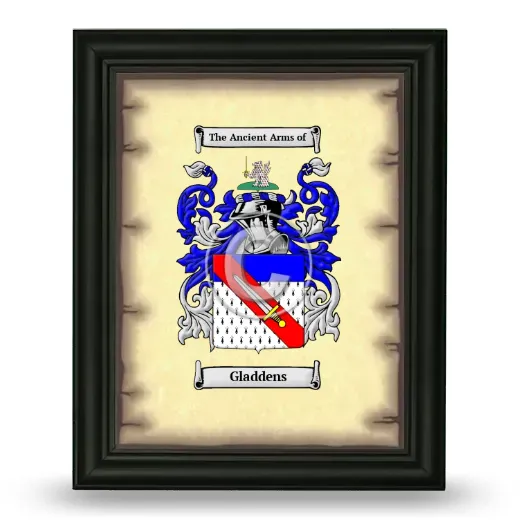 Gladdens Coat of Arms Framed - Black