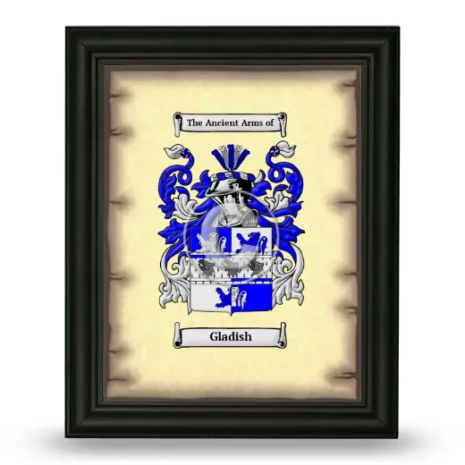 Gladish Coat of Arms Framed - Black
