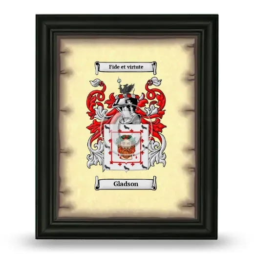 Gladson Coat of Arms Framed - Black