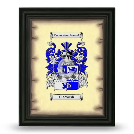 Gladwish Coat of Arms Framed - Black
