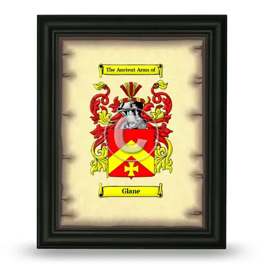 Glane Coat of Arms Framed - Black