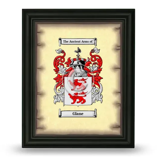 Glane Coat of Arms Framed - Black