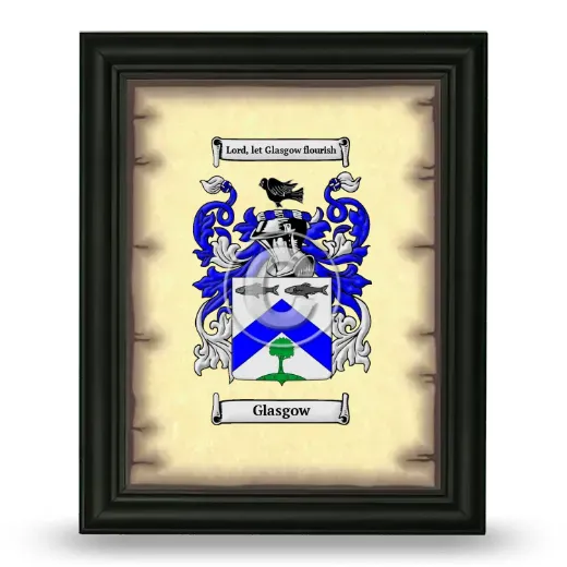 Glasgow Coat of Arms Framed - Black