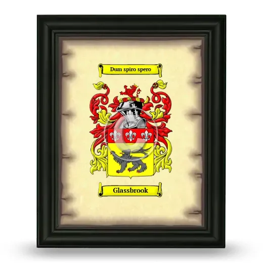 Glassbrook Coat of Arms Framed - Black