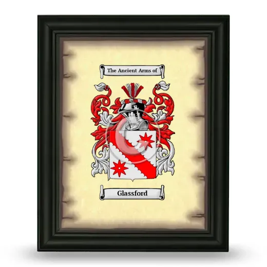 Glassford Coat of Arms Framed - Black
