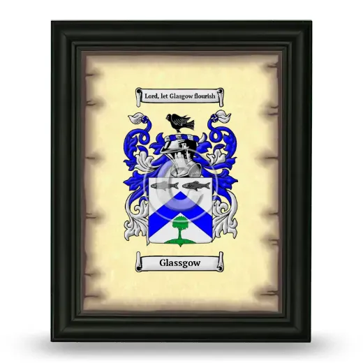 Glassgow Coat of Arms Framed - Black