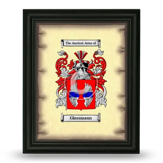 Glassmann Coat of Arms Framed - Black