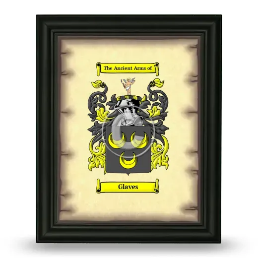 Glaves Coat of Arms Framed - Black