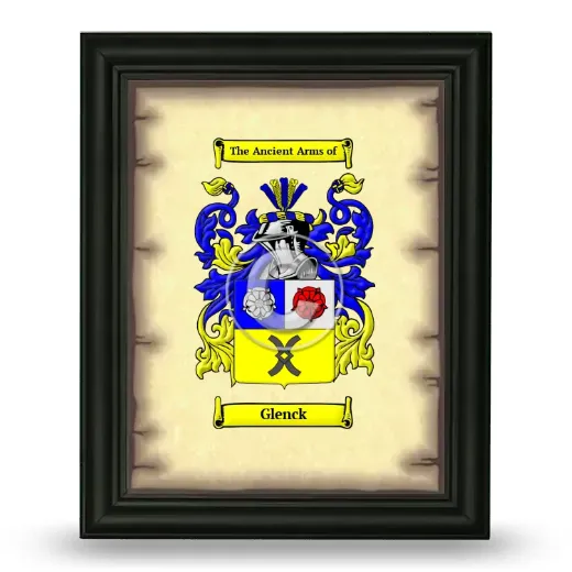 Glenck Coat of Arms Framed - Black