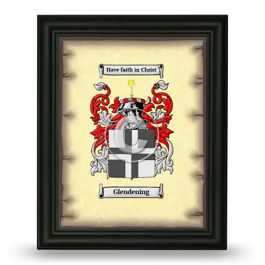 Glendening Coat of Arms Framed - Black