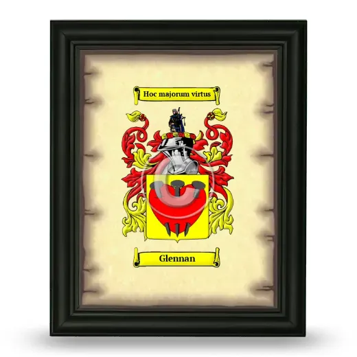 Glennan Coat of Arms Framed - Black