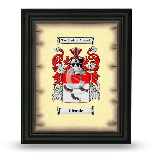 Glennie Coat of Arms Framed - Black