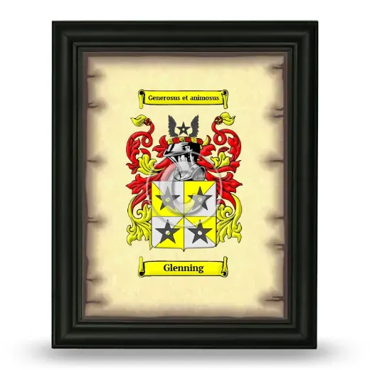 Glenning Coat of Arms Framed - Black