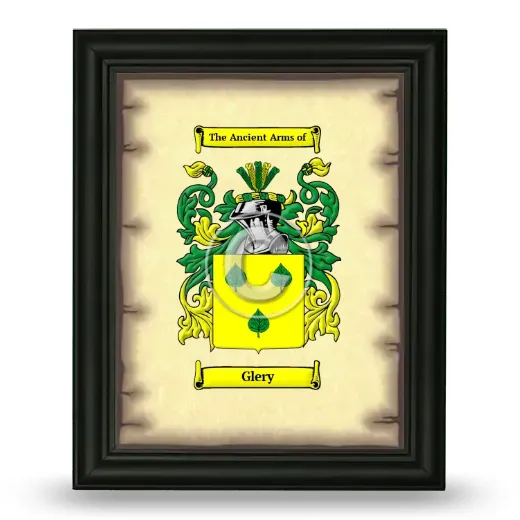 Glery Coat of Arms Framed - Black