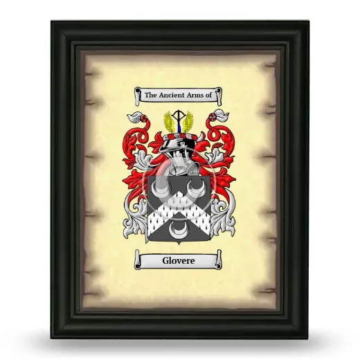 Glovere Coat of Arms Framed - Black